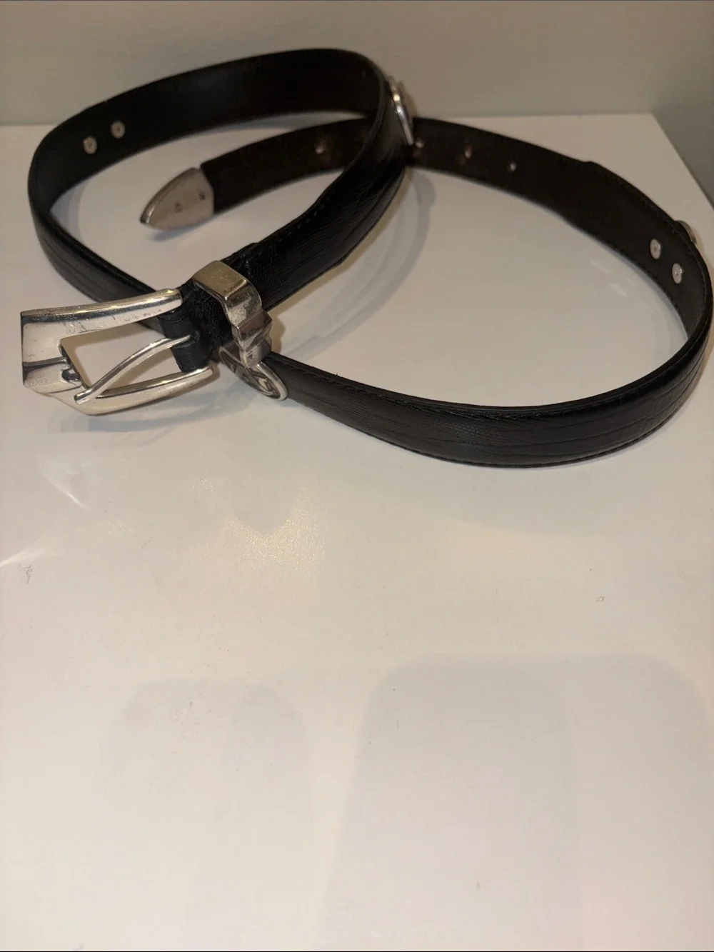 Auburn Black Leather Belt